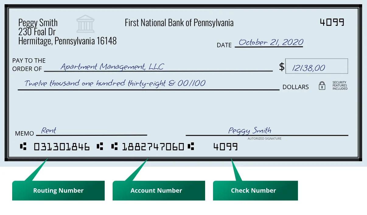 Where to find 031301846 routing number on a paper check?