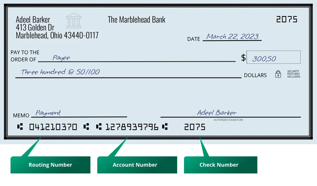 041210370 routing number The Marblehead Bank Marblehead