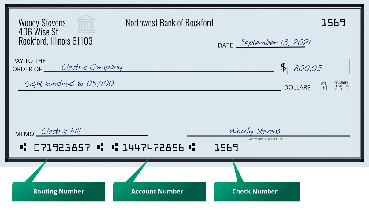071923857 routing number Northwest Bank Of Rockford Rockford