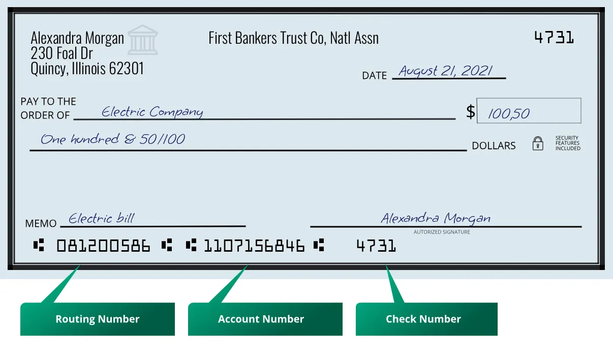 081200586 routing number First Bankers Trust Co, Natl Assn Quincy