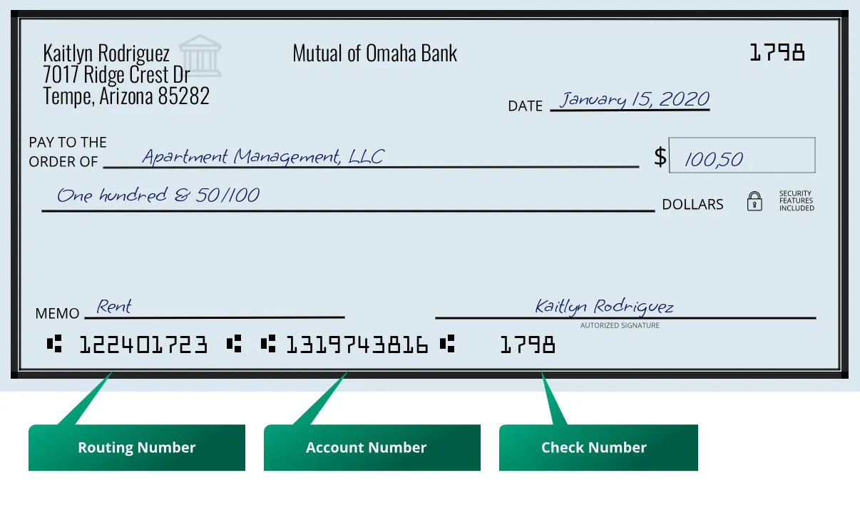 122401723 routing number Mutual Of Omaha Bank Tempe