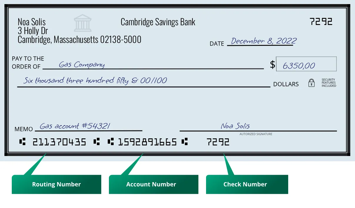 211370435 routing number Cambridge Savings Bank Cambridge