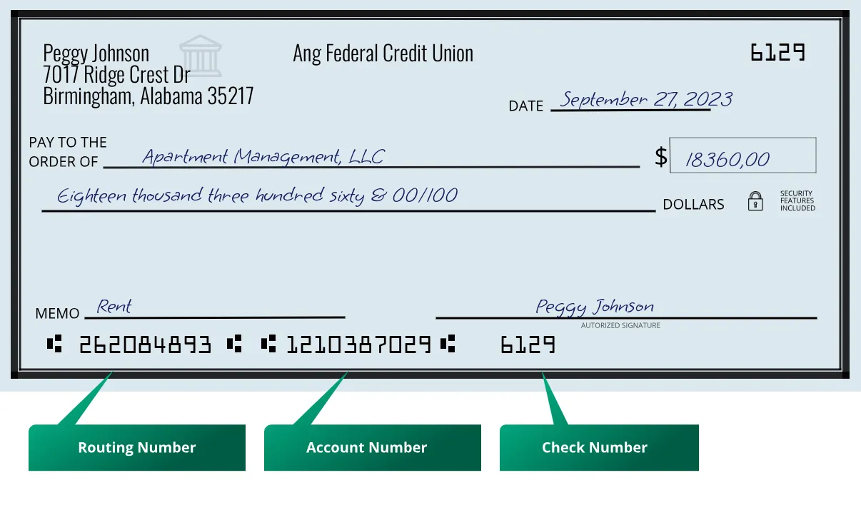 262084893 routing number on a paper check