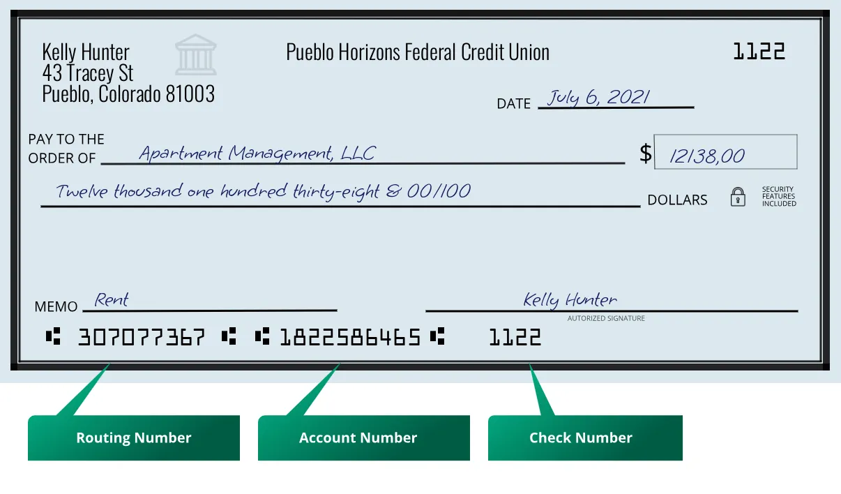 307077367 routing number Pueblo Horizons Federal Credit Union Pueblo